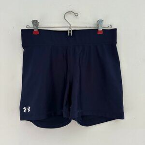 Navy under armour mid-rise shorty compression shorts size W Large